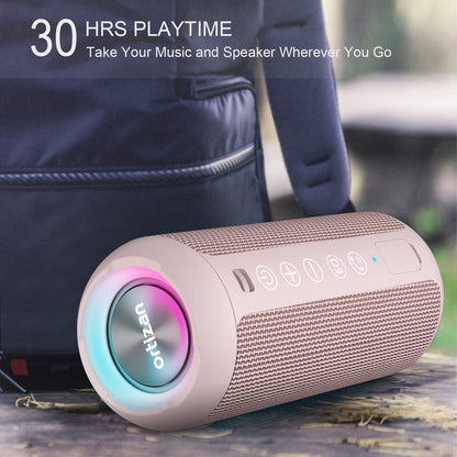 Sleek Waterproof Bluetooth Speaker with LED Lights – Immersive Sound for Outdoor and Indoor Adventures