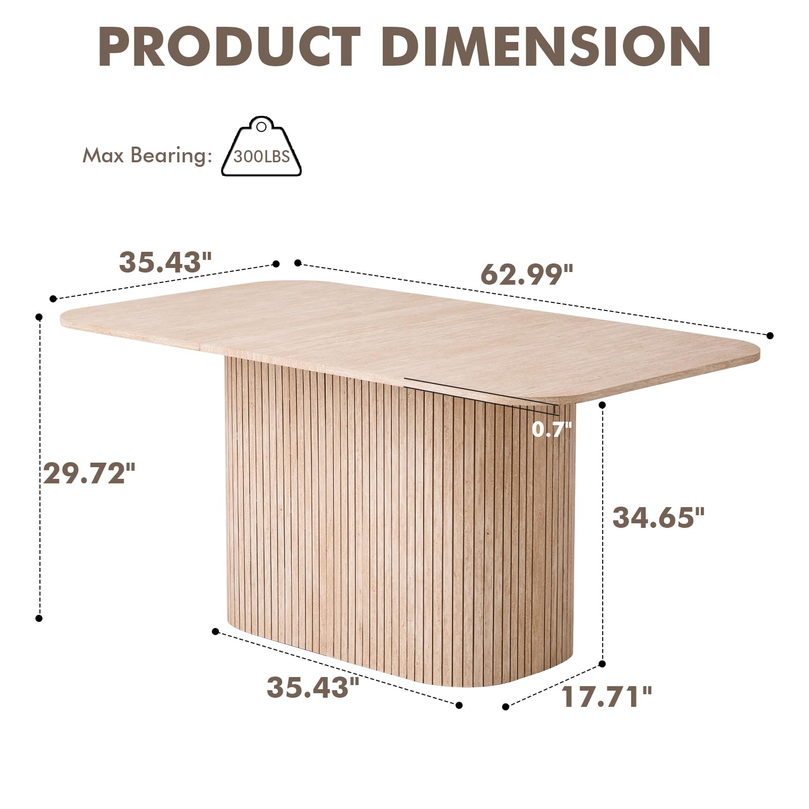 Uderkiny Nordic Modern Rectangular Dining Table
