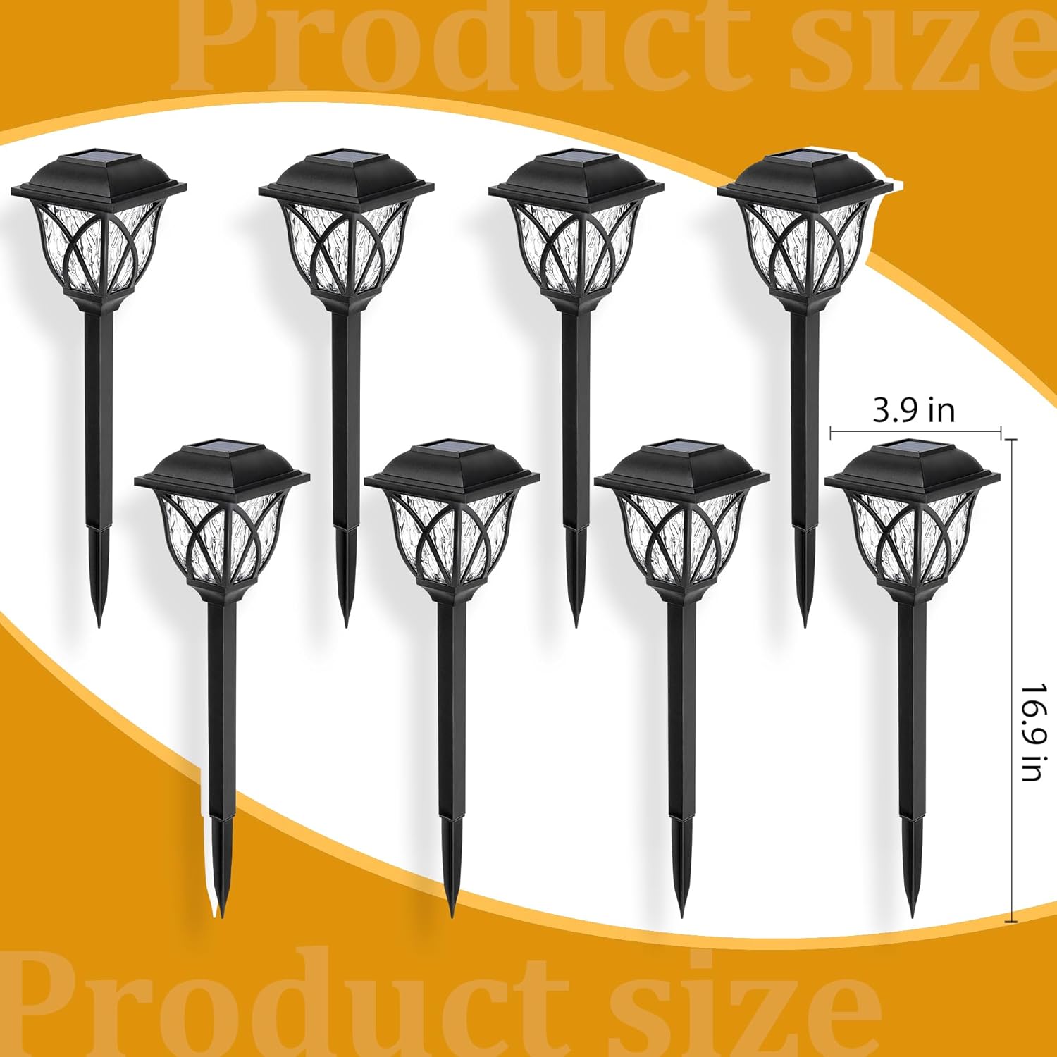 GIGALUMI 6 Pack Solar Garden Lights - Waterproof LED