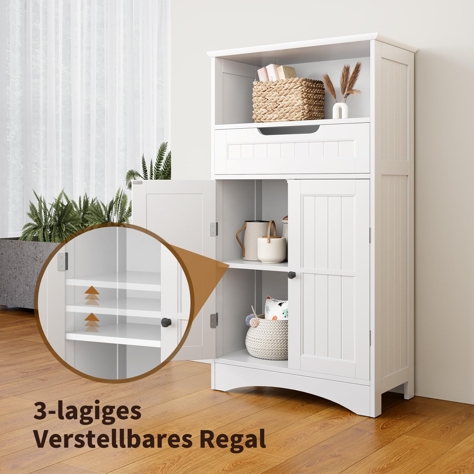 Bealife Bathroom Cabinet with Large Drawer and 2 Doors