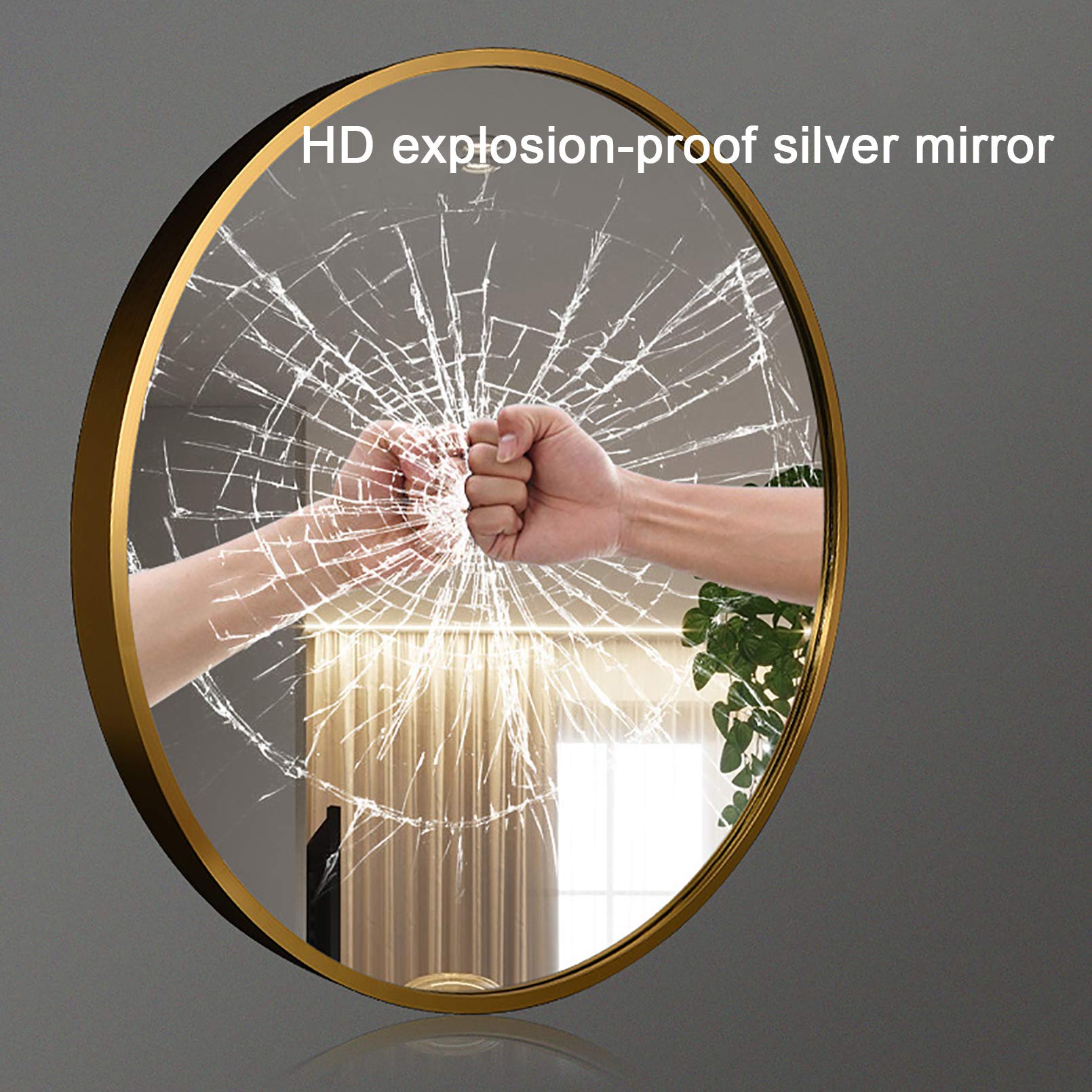 LIYANJJ Premium Quality Round Wall Mirror with Metal Frame