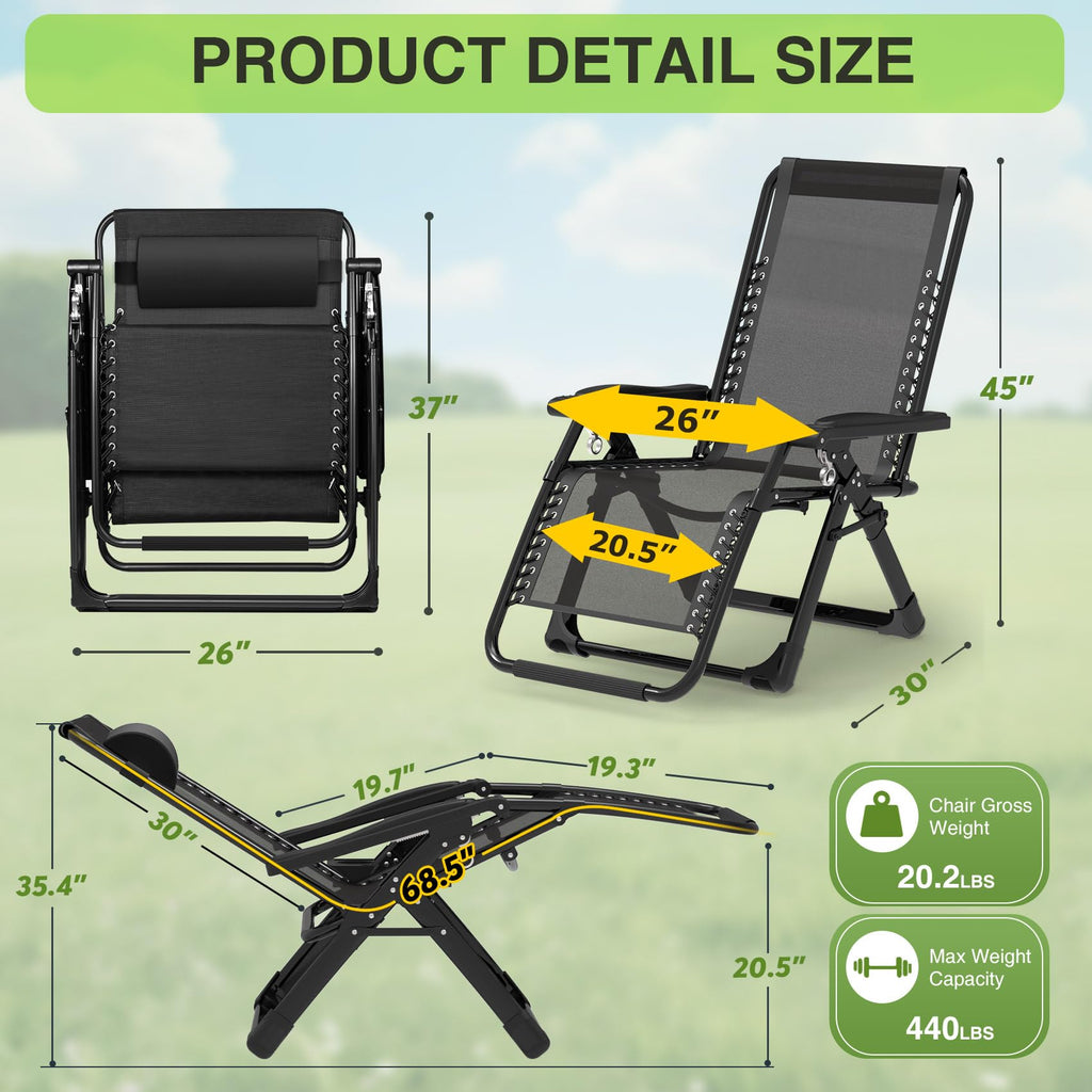 Suteck Zero Gravity Chair with Removable Cushion