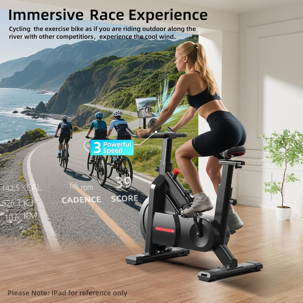 BluEarth Self-Powered Fan Exercise Bike with LED Effects
