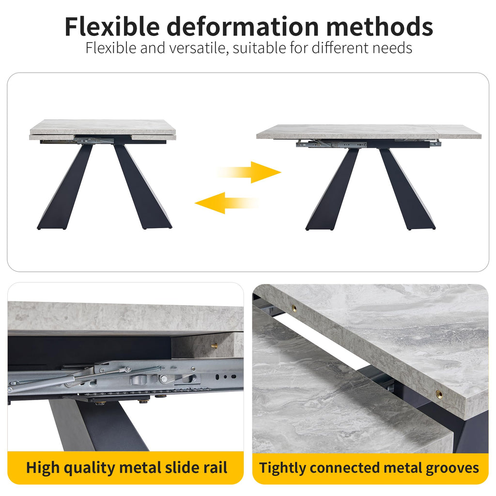 HOXINBLY Extendable Modern Dining Table