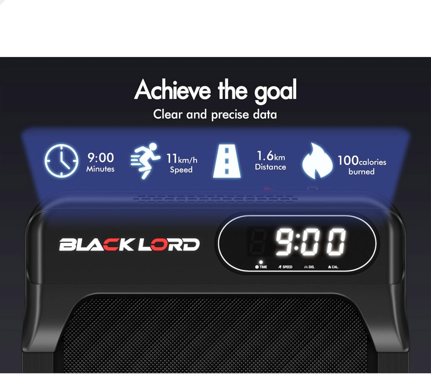 BLACK LORD Walking Pad Treadmill - Black