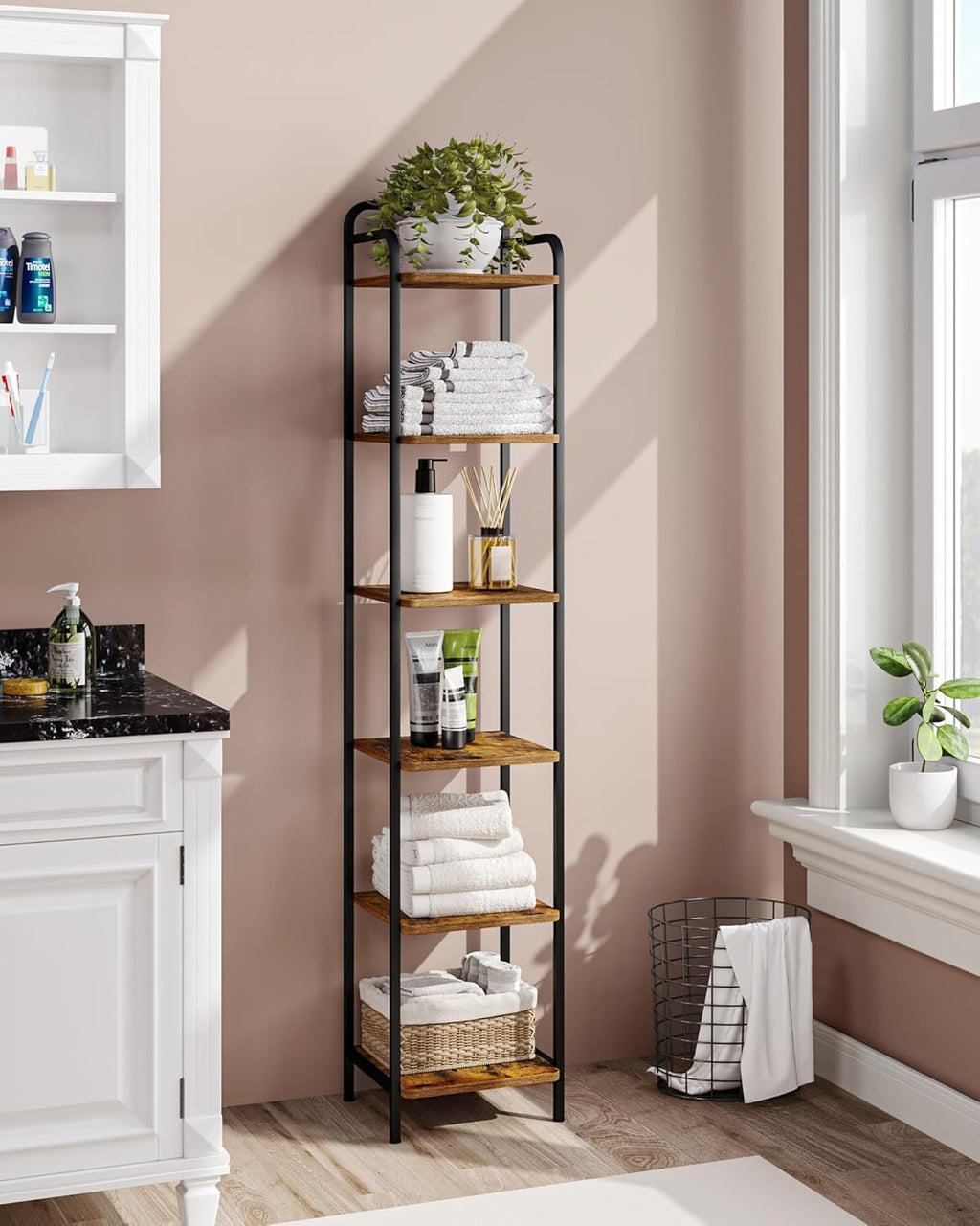 Hzuaneri 6-Tier Industrial Style Bookcase