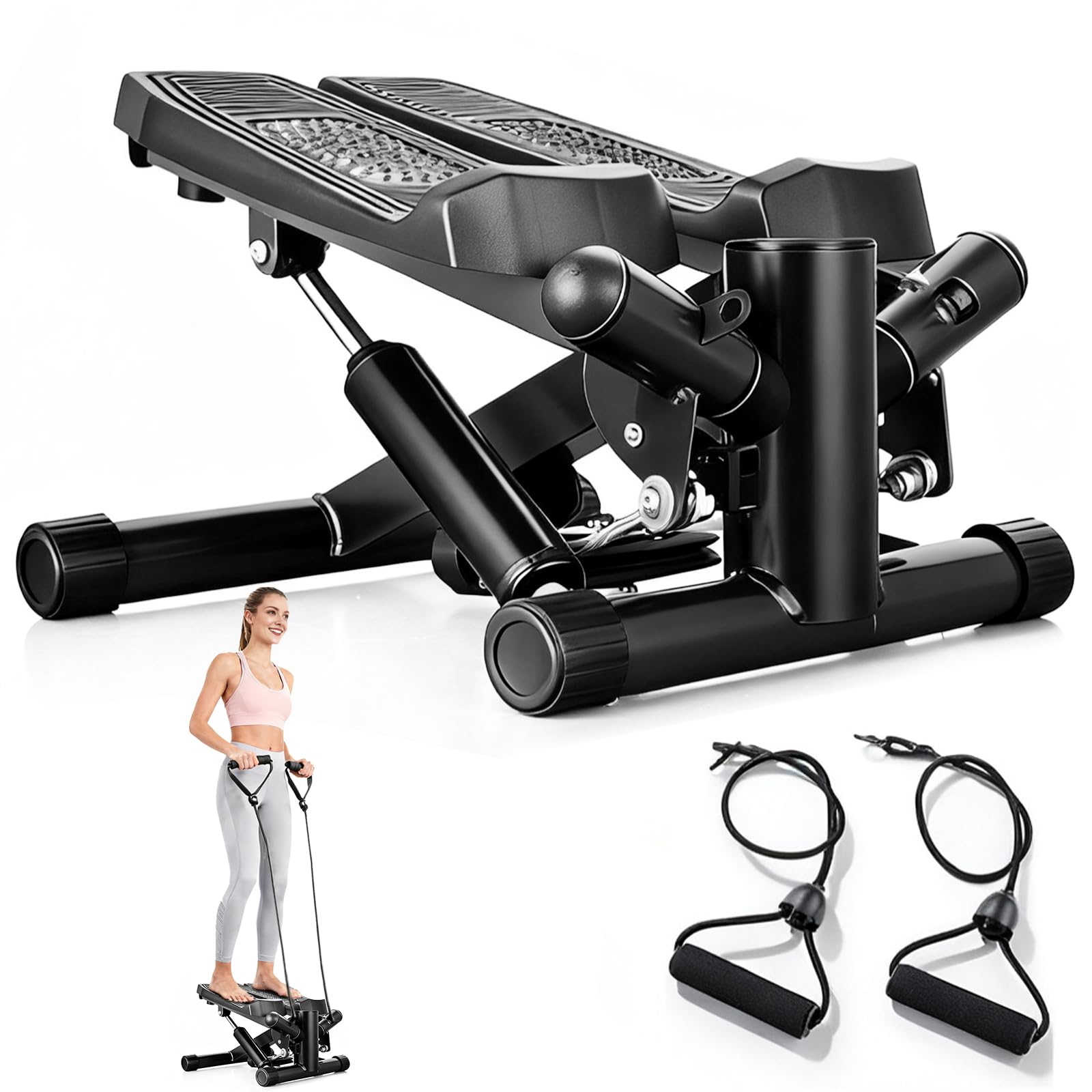 Joxir Mini Stepper with Resistance Bands for Home Workouts