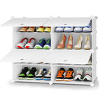 HOMIDEC 4 Tier Shoe Rack with 16 pair capacity, made of plastic and metal frame