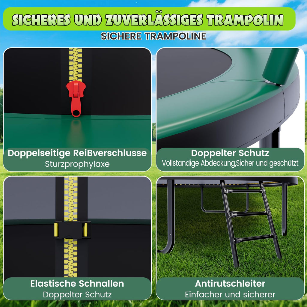 SAIBERTAN FITNESS SAIBERTAN Outdoor Trampoline with Safety Net and Lad