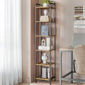 Hzuaneri 6-tier industrial style bookcase with rustic brown and black finish