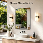 HIGHBATH Black Framed Rectangular Bathroom Wall Mirror