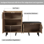 Kelodan Modern Shoe Cabinet with Four Storage Doors