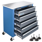 LARBANKE 5-Drawer Rolling Tool Chest with locking system and stainless steel worktop