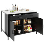 Azkoeesy Black Marble Top Coffee Table with Storage