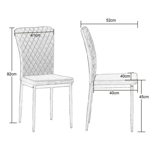 AINPECCA Modern Dining Chairs Set of 4 with Suede High Back