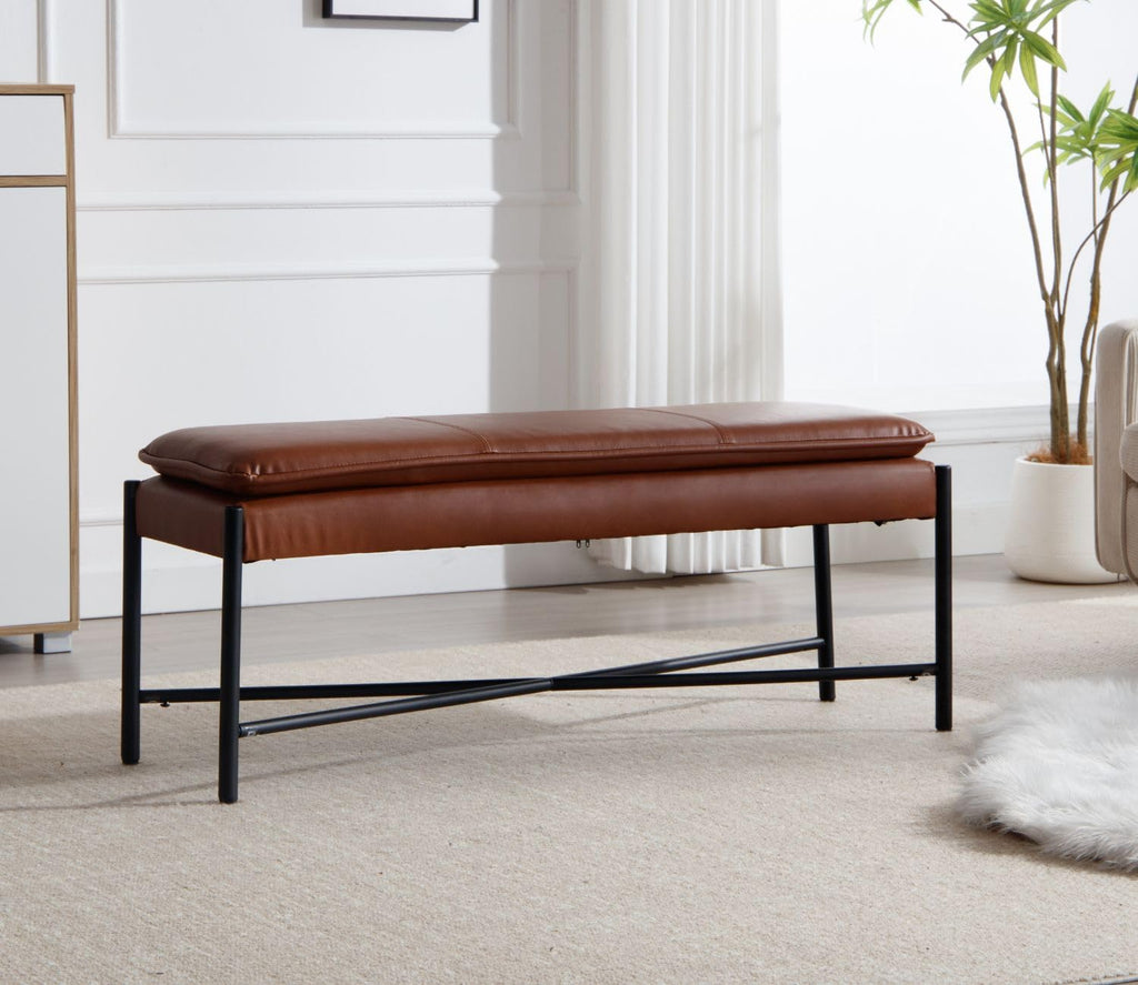 WAHSON OFFICE CHAIRS Wahson PU Faux Leather Upholstered Bench with Cro