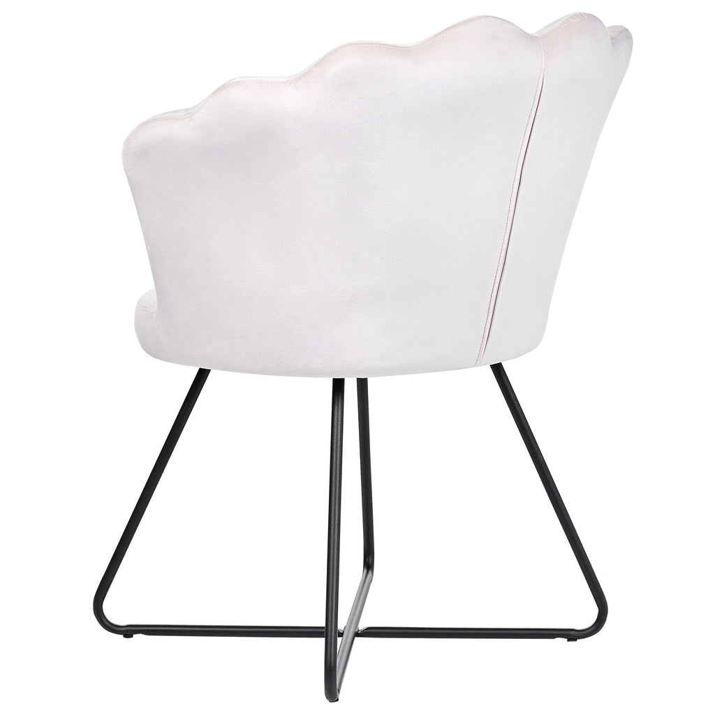Beliani LOVELOCK Armless Velvet Armchair in Off-White