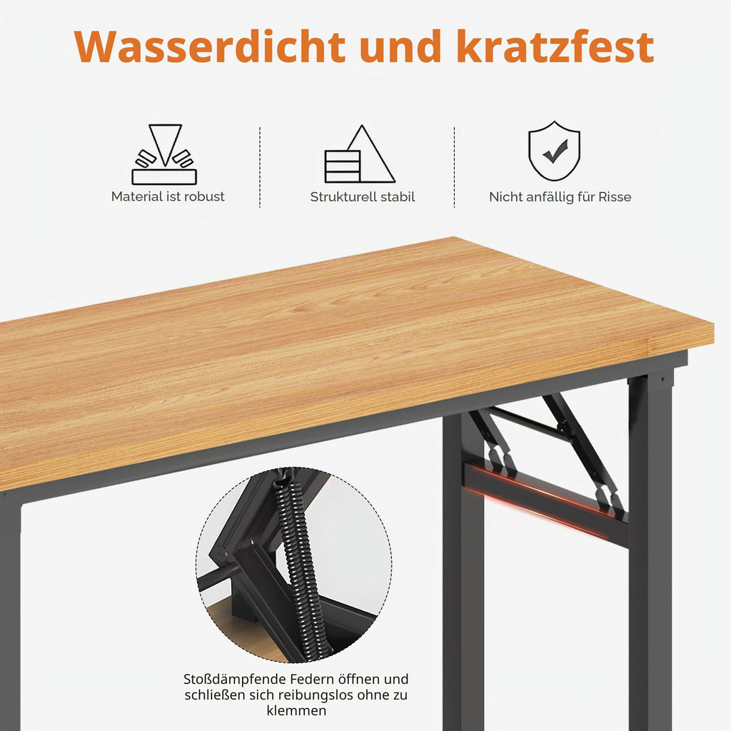DlandHome Folding Home Office Desk with Solid Wood Particle Board