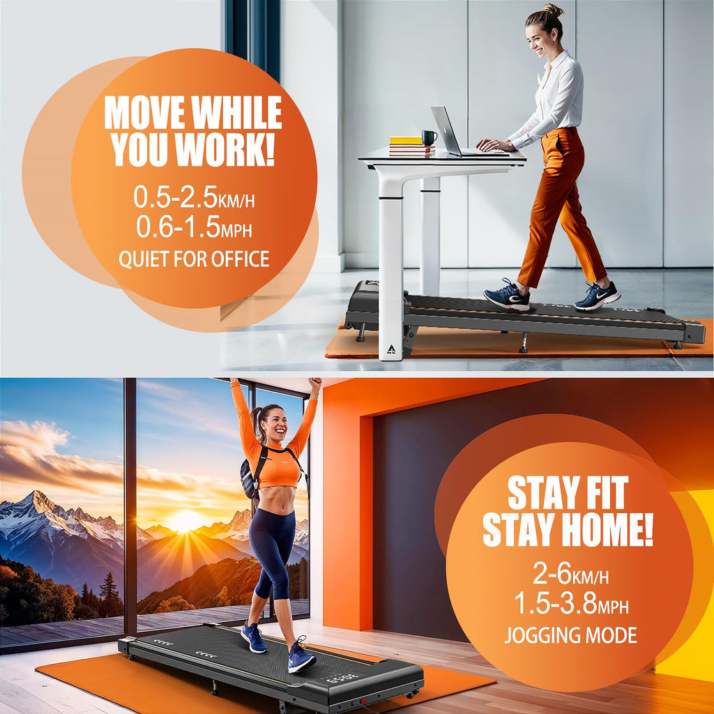 MettleMatic TW1 Walking Pad Treadmill with Incline and Remote