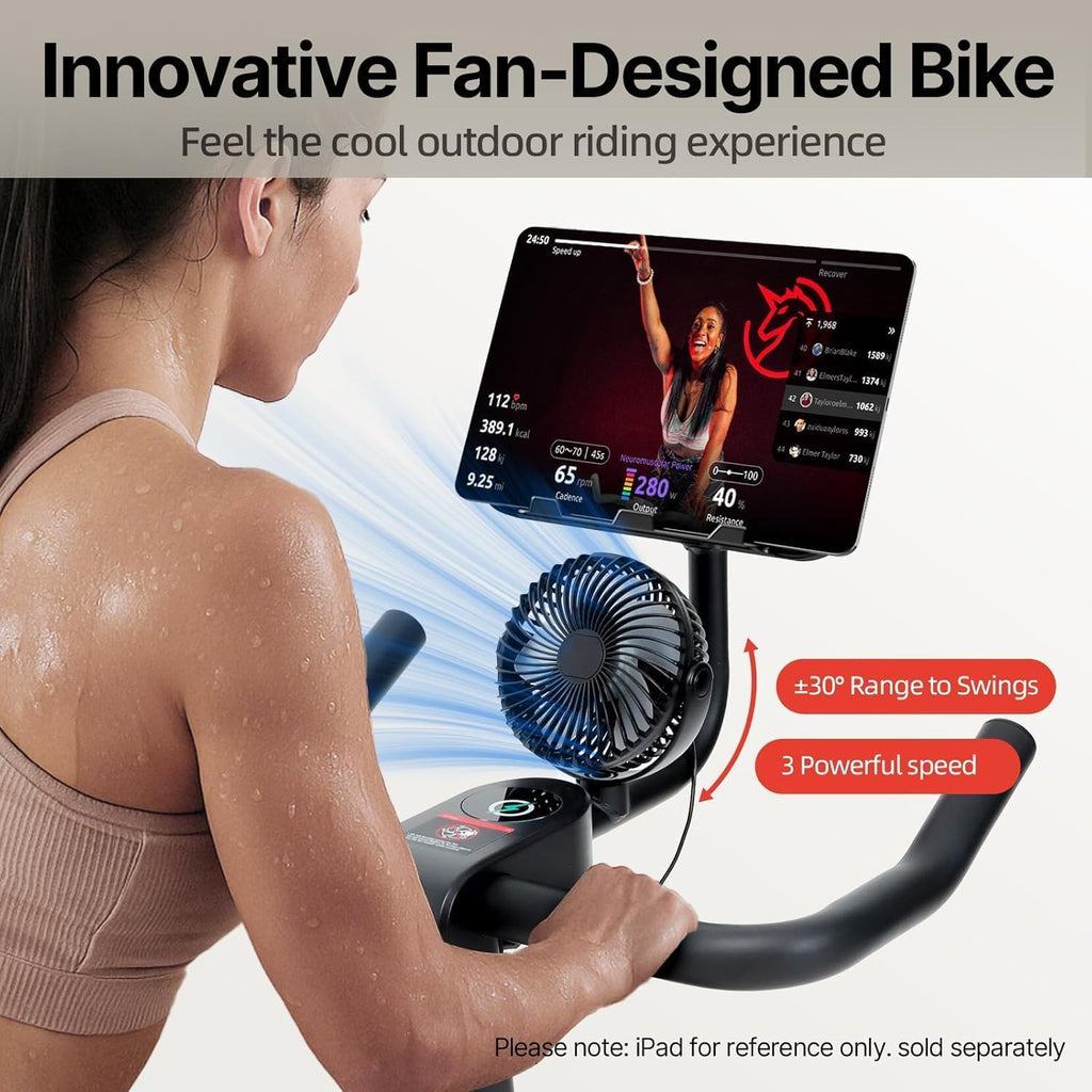 BluEarth Self-Powered Fan Exercise Bike with LED Effects