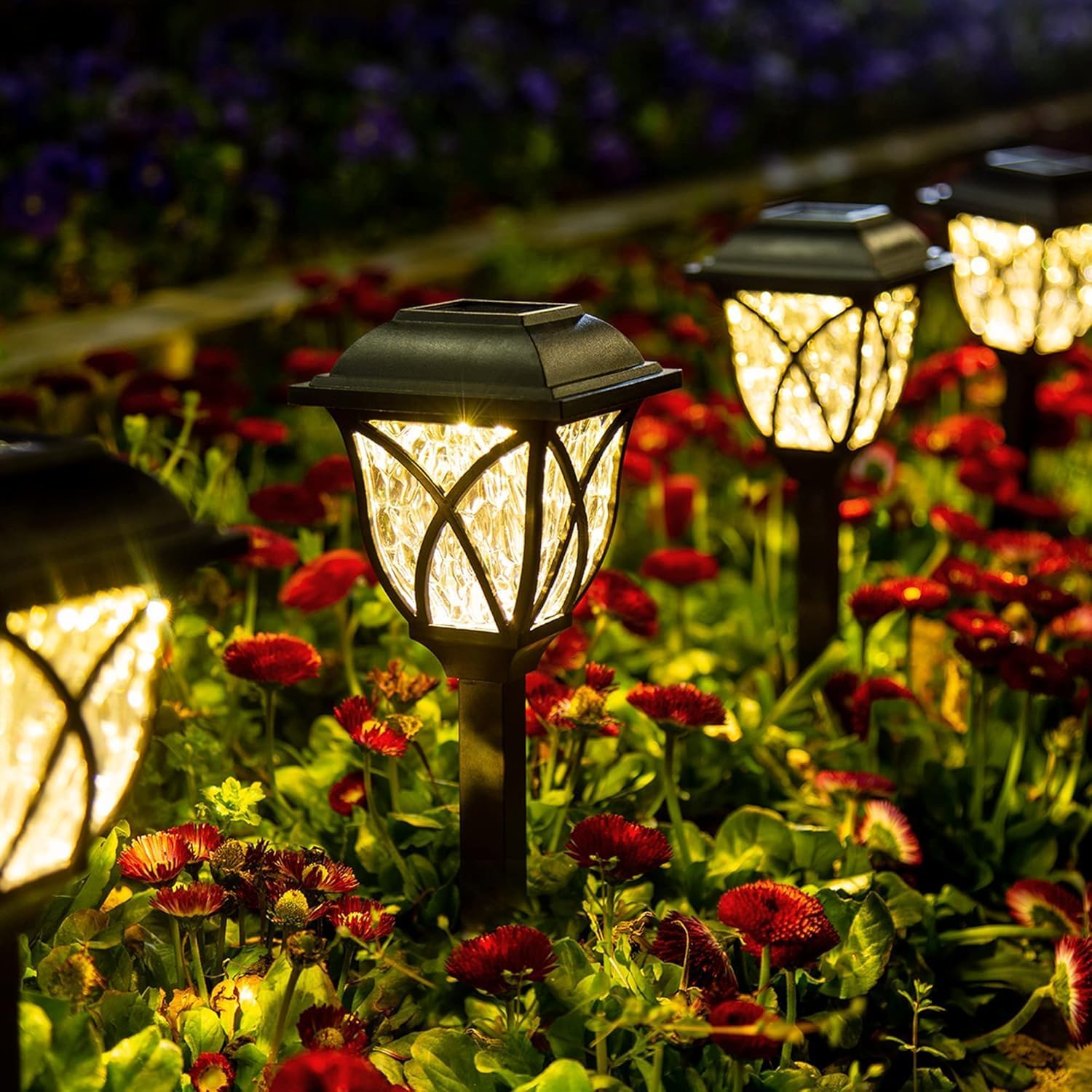 GIGALUMI 6 Pack Solar Garden Lights - Waterproof LED