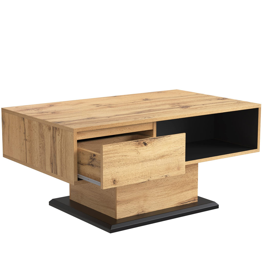 RanRan Wood Grain Coffee Table with Storage