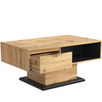 RanRan Wood Grain Coffee Table with Storage
