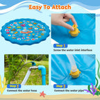 Paochocky Kids Splash Pad Sprinkler Play Mat