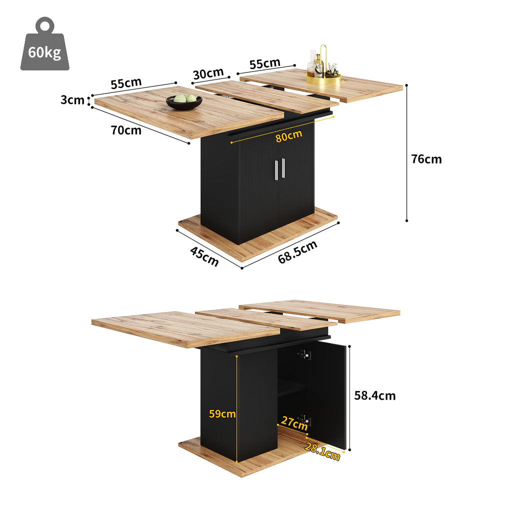 AilZylphera Extendable Dining Table with Storage