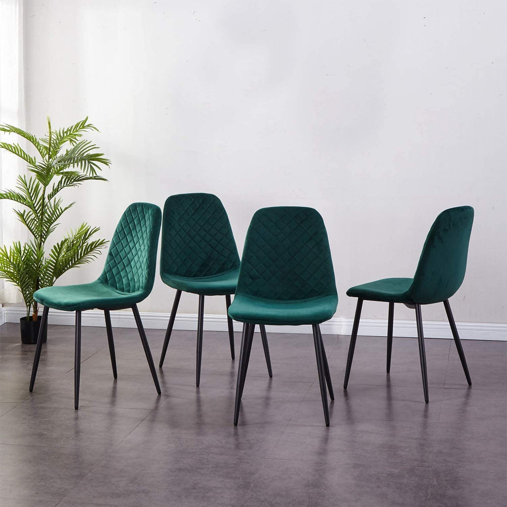 JaHECOME Scandinavian Vintage Velvet Dining Room Chairs Set of 4