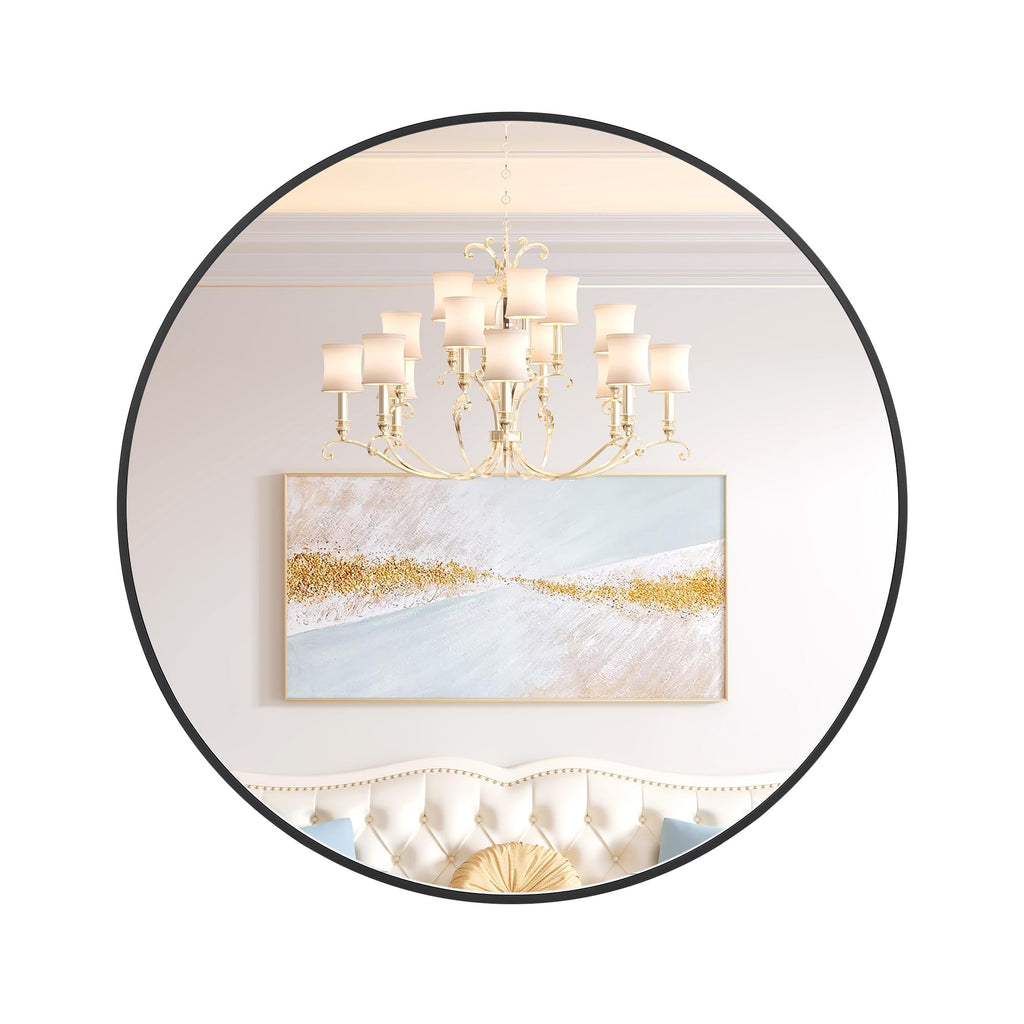 dainslef 24 Inch Round Metal Frame Mirror