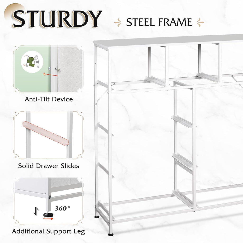 WLIVE Minimalist Tall 9-Drawer Fabric Dresser