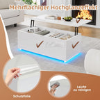 TIANG LED Coffee Table with Lifting Function and Storage