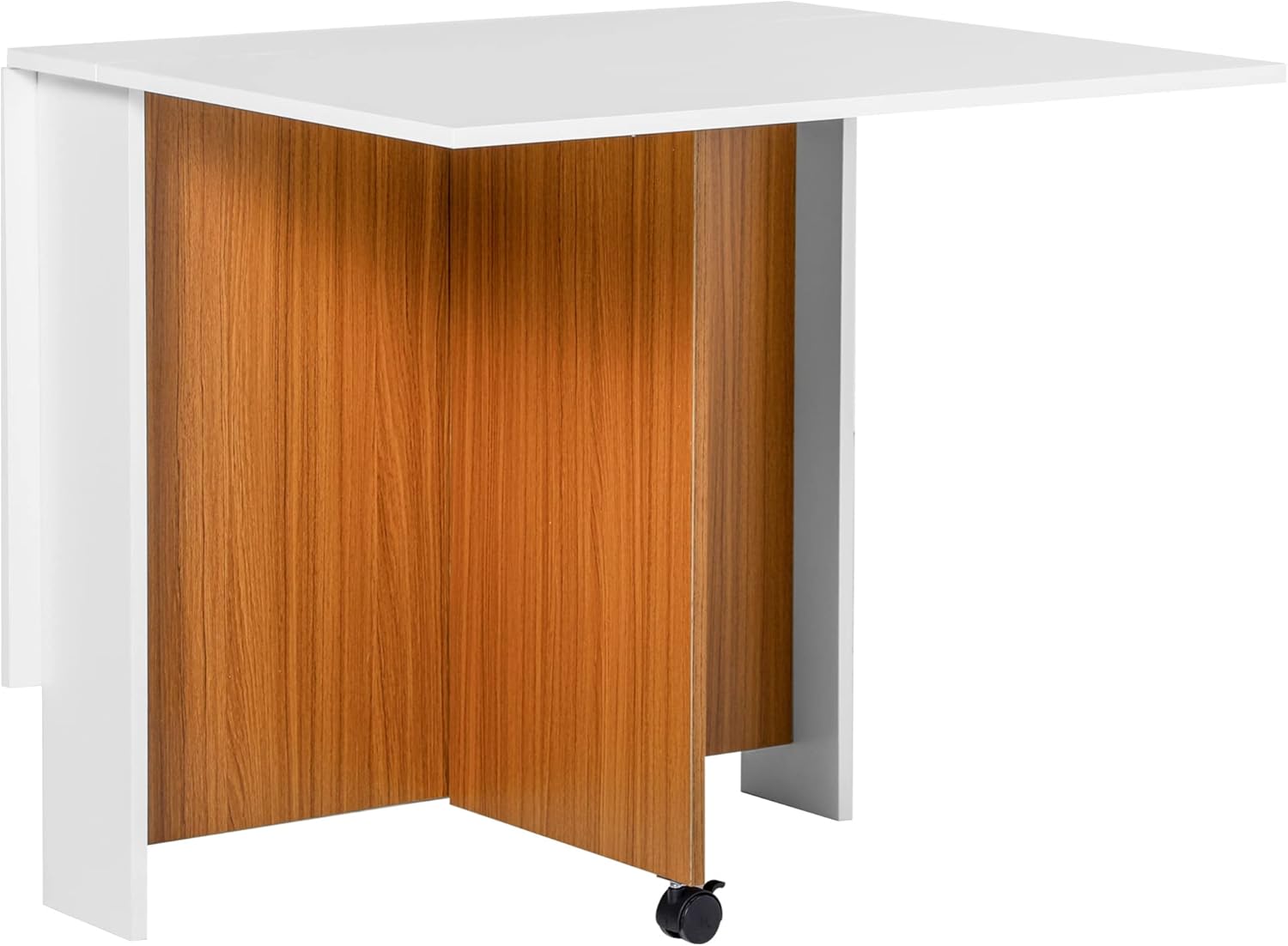 HOMCOM Folding Dining Table - Oak & White