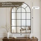 Anpark Arched Windowpane Wall Mirror