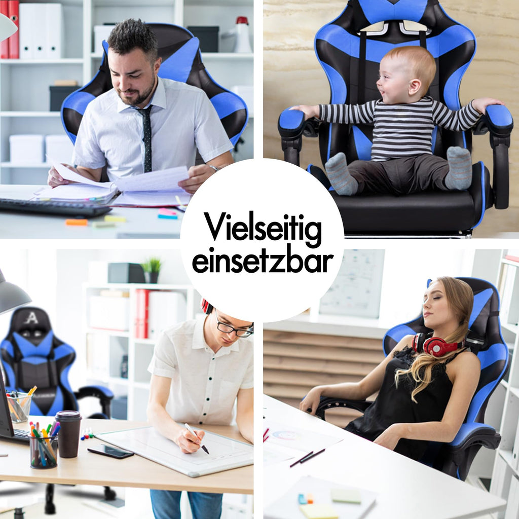 ALFORDSON Ergonomic Massage Gaming Chair with Footrest