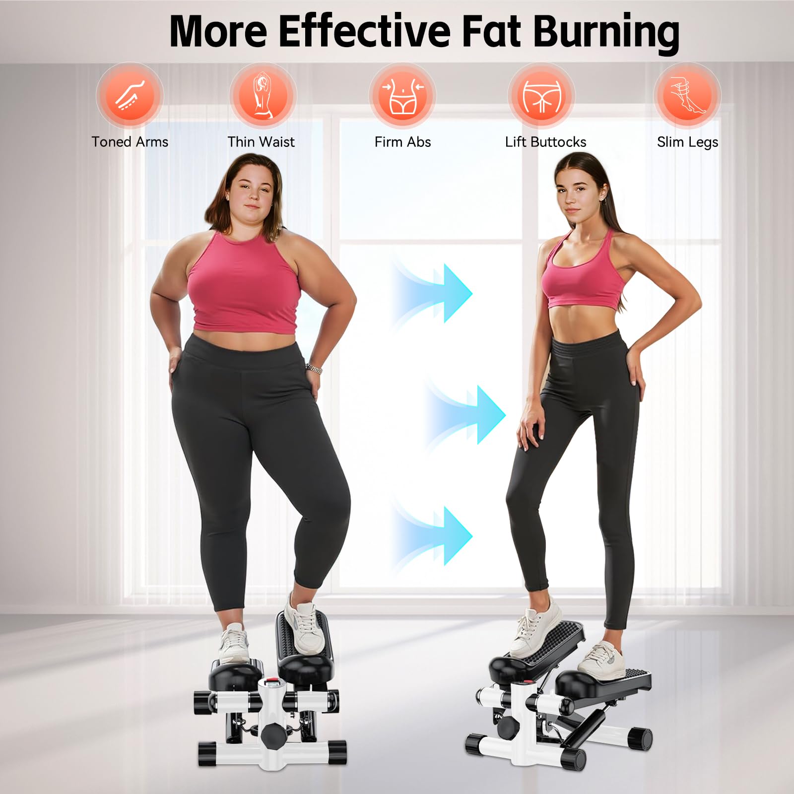 Joxir Mini Stepper with Resistance Bands for Home Workouts