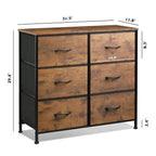 WLIVE 6-Drawer Fabric Dresser with Metal Frame