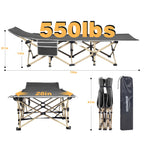 OVERMONT Heavy Duty Folding Camping Bed with Side Pocket
