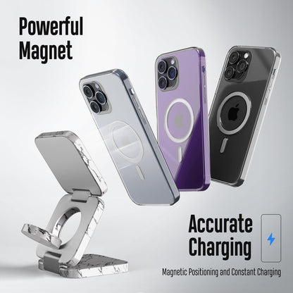 3-in-1 Wireless Charger – Fast Magnetic Charging for iPhone, Apple Watch, & AirPods | Foldable & Portable Dock