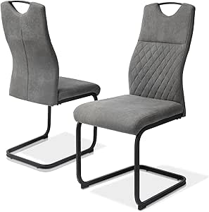 JIEXI Modern Dining Chairs - Grey Padded Seat