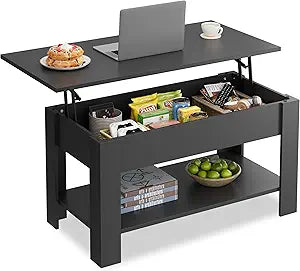 WLIVE 39" Lift Top Coffee Table - Black