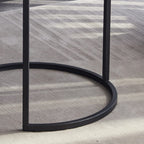 Symylife Modern White Round Nesting Coffee Tables Set