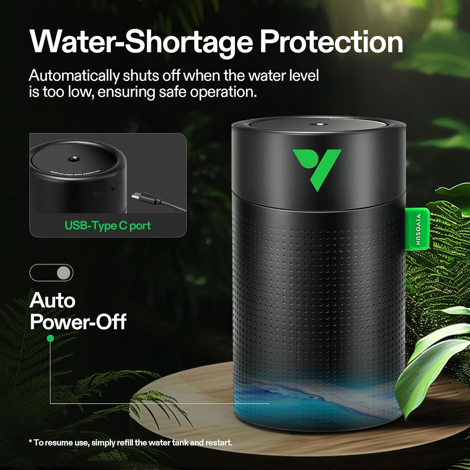 VIVOSUN AeroStream U075 USB Mini Humidifier - 750ml