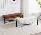 WAHSON OFFICE CHAIRS Wahson PU Faux Leather Upholstered Bench with Cro