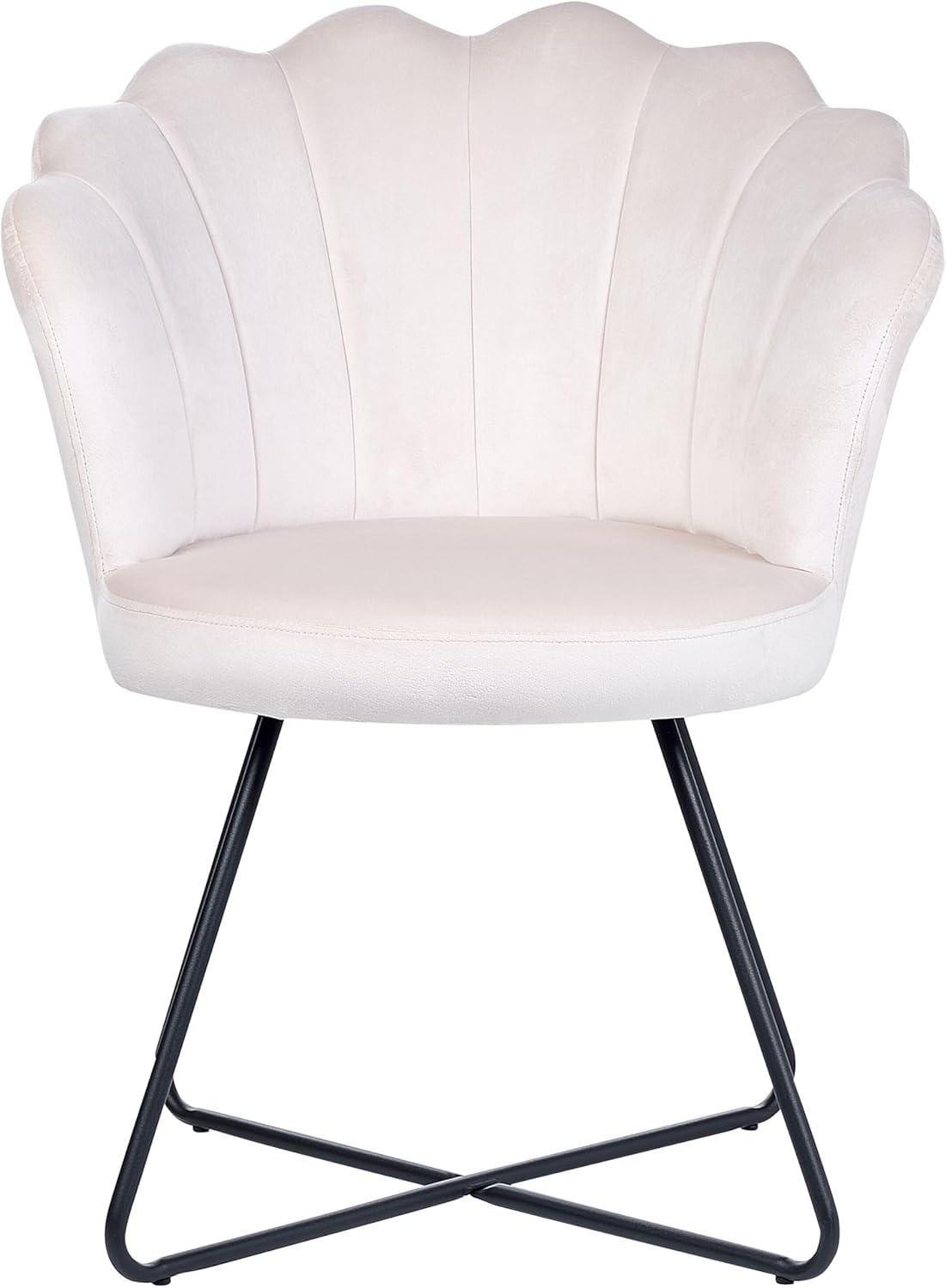 Beliani LOVELOCK Armless Armchair - Off-White Velvet