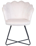 Beliani LOVELOCK armless armchair in off-white velvet with metal legs and a round seat