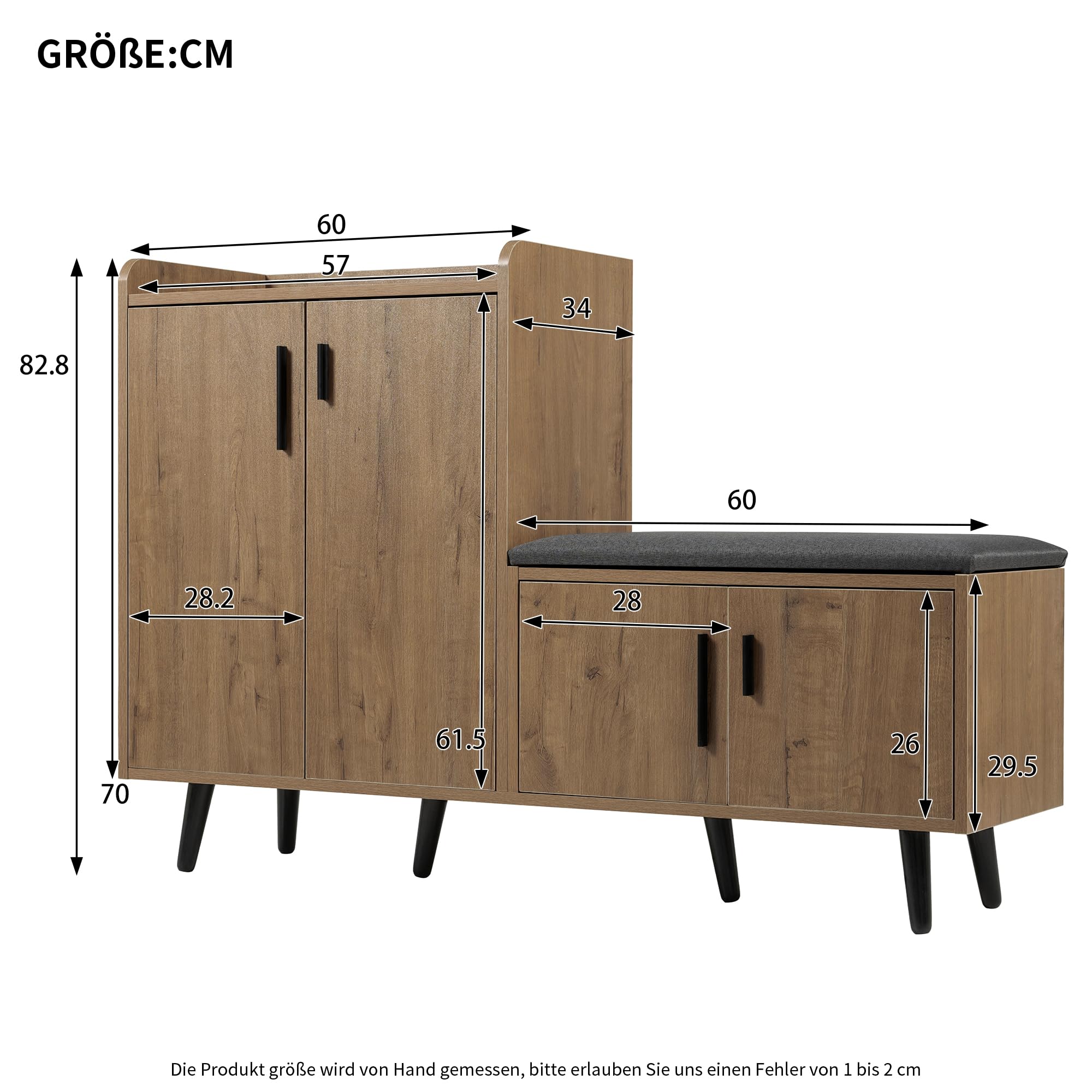Kelodan Modern Shoe Cabinet with Four Storage Doors