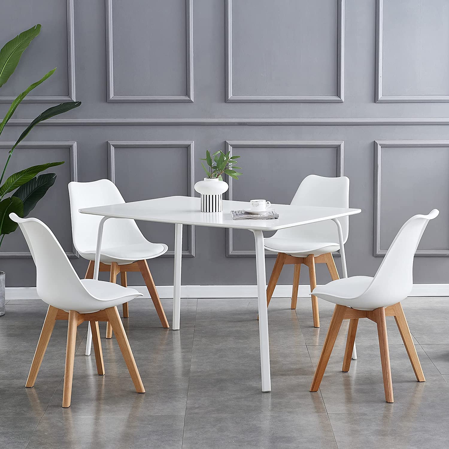 mcc direct Retro Dining Chairs Set of 4 with Wooden Legs