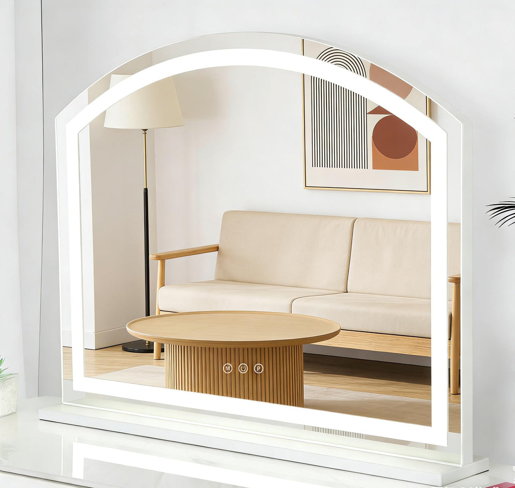 JAMK Vanity Mirror with LED lights, 3 color modes, and 10X magnification